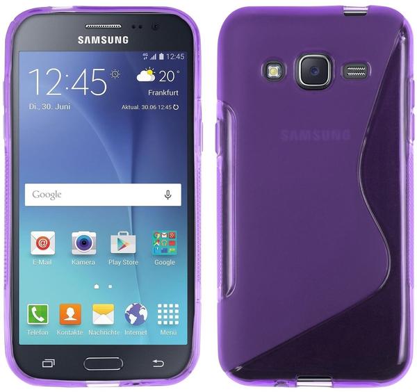 PhoneNatic Samsung Galaxy J2 Hülle Silikon lila S-Style Case Galaxy J2 Tasche Case