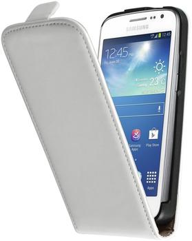 PhoneNatic Kunst-Lederhülle für Samsung Galaxy Express 2 Flip-Case weiß Tasche Galaxy Express 2 Hülle + 2 Schutzfolien