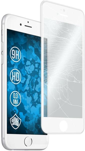 PhoneNatic 1 x Apple iPhone 6 Plus6s Plus Glas-Displayschutzfolie klar full screen mit Silikonrahmen weiß für iPhone 6 Plus6s Plus