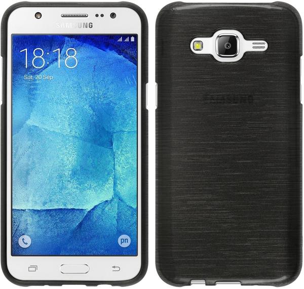 PhoneNatic Samsung Galaxy J5 (J500) silber Silikon Hülle mit 2 Schutzfolien