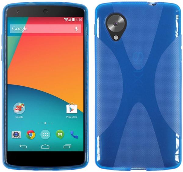 PhoneNatic Silikonhülle für Google Nexus 5 X-Style blau