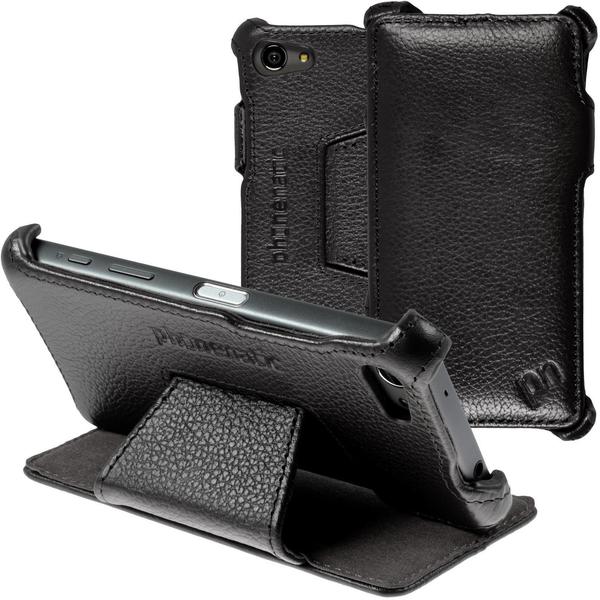 PhoneNatic Echt-Lederhülle für Sony Xperia Z5 Compact Leder-Case schwarz Tasche Xperia Z5 Compact Hü