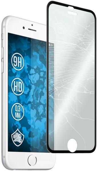 PhoneNatic 1 x Apple iPhone 6s6 Glas-Displayschutzfolie klar full screen mit Metallrahmen in schwarz für iPhone 6s6