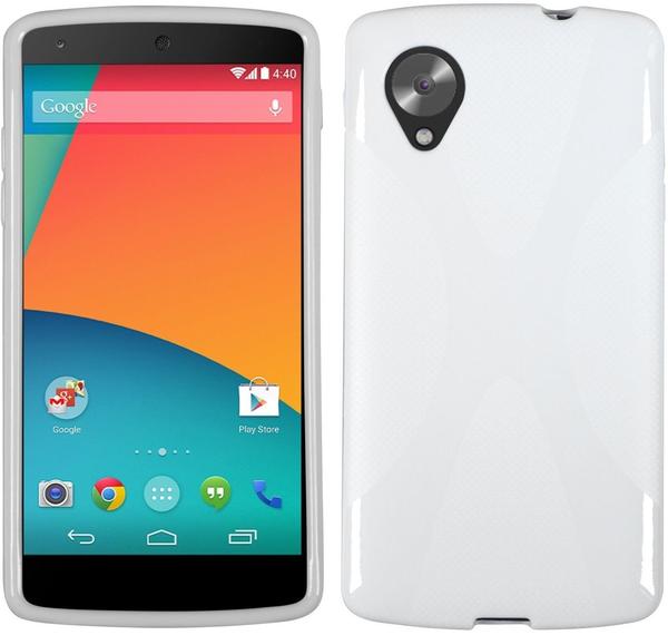 PhoneNatic Silikonhülle für Google Nexus 5 X-Style weiß