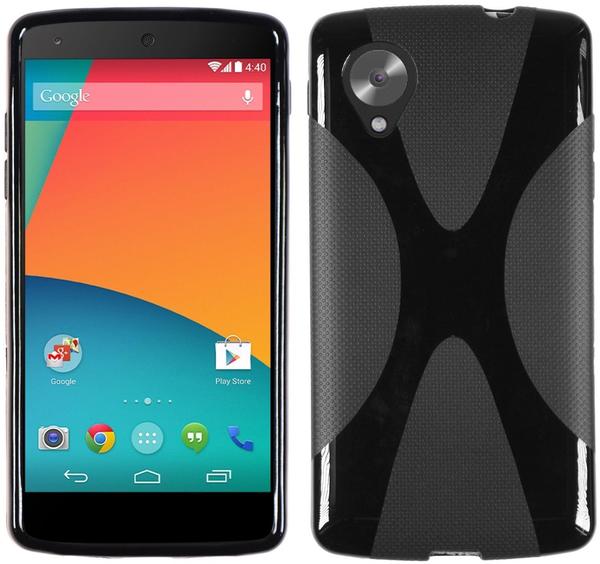 PhoneNatic Silikonhülle für Google Nexus 5 X-Style schwarz