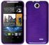 PhoneNatic HTC Desire 310 Hülle Silikon lila brushed Case Desire 310 Tasche + 2 Schutzfolien
