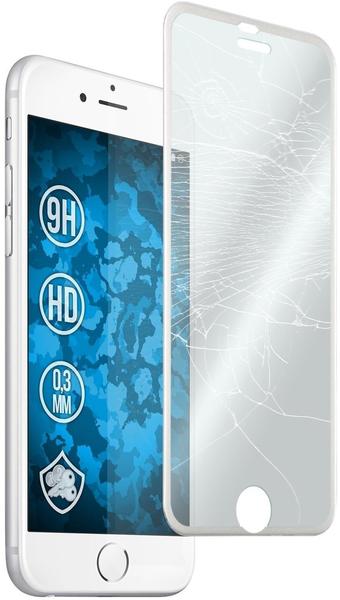 Phonenatic 1 x Apple iPhone 6s6 Glas-Displayschutzfolie klar full screen mit Metallrahmen in silber für iPhone 6s6