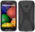 Phonenatic Motorola Moto E Hülle Silikon grau X-Style Case Moto E Tasche + 2 Schutzfolien