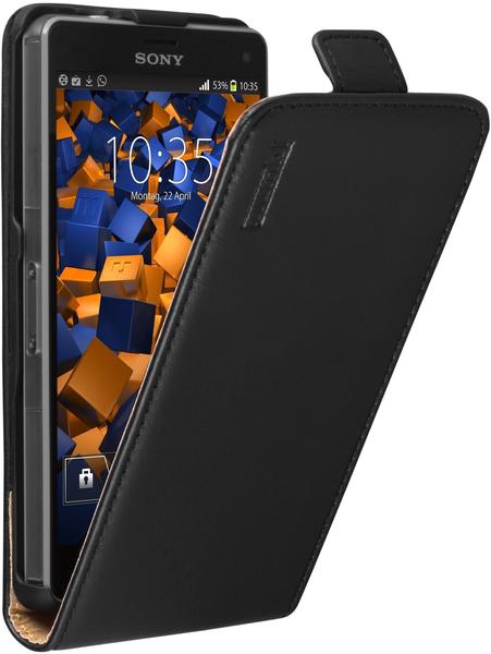 Mumbi Premium Leder Flip Case Sony Xperia Z3 compact schwarz