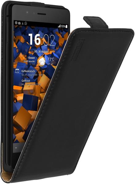 mumbi Flip Case Ledertasche schwarz für Huawei P9 Lite