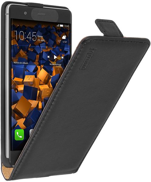 mumbi Flip Case Ledertasche schwarz für Huawei P9