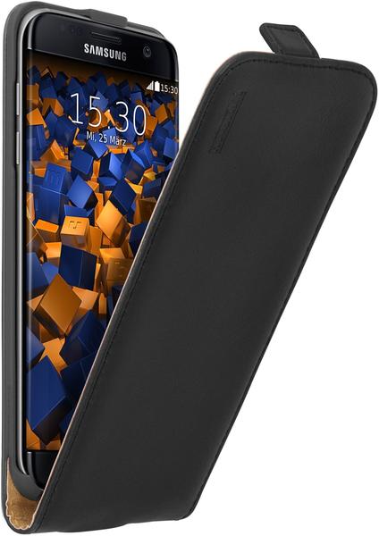 mumbi Flip Case Ledertasche schwarz für Samsung Galaxy S7 Edge