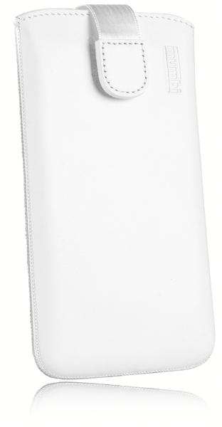 mumbi Leder Etui Tasche mit Ausziehlasche weiß für Huawei G8GX8