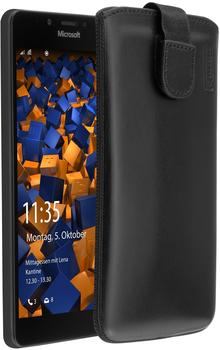 mumbi Leder Etui Tasche schwarz für Microsoft Lumia 950