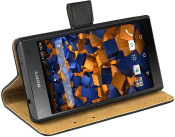 mumbi Bookstyle Ledertasche schwarz für Sony Xperia Z5 Compact