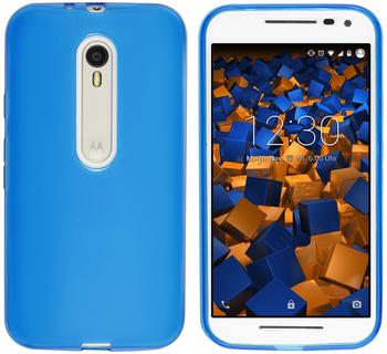 mumbi TPU Hülle blau transparent für Motorola Moto G 3. Generation
