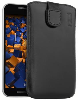 mumbi Leder Etui Tasche mit Ausziehlasche schwarz für Motorola Moto G 3. Generation)