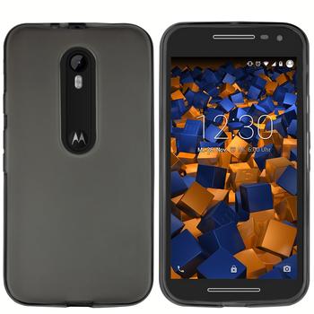 mumbi TPU Hülle transparent schwarz für Motorola Moto G 3. Generation