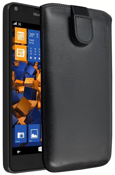 Mumbi Ledertasche schwarz (Microsoft Lumia 640)