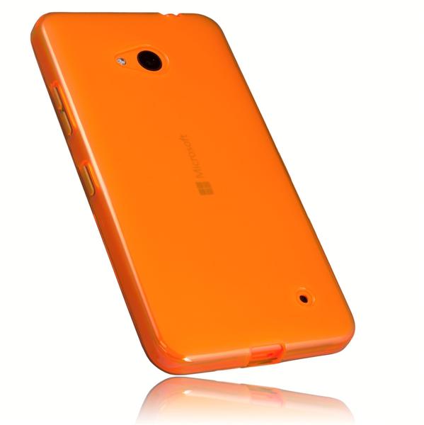 mumbi TPU Hülle transparent orange für Microsoft Lumia 640