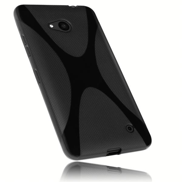 mumbi TPU Hülle X-Design schwarz für Microsoft Lumia 640
