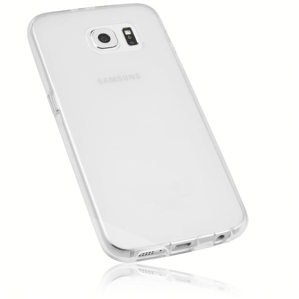 mumbi TPU Hülle (Slim - 1.2 mm) transparent weiß für Samsung Galaxy S6
