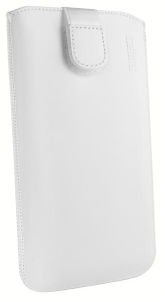 mumbi Leder Etui Tasche mit Ausziehlasche weiß für Samsung Galaxy S6S6 Duos