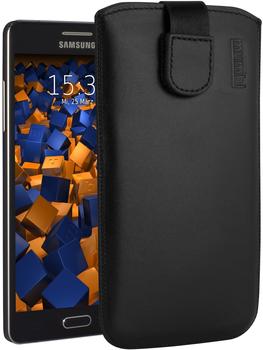 mumbi Leder Etui Tasche mit Ausziehlasche schwarz für Samsung Galaxy A5 (2015)
