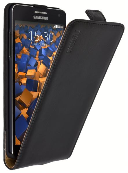 mumbi Flip Case Ledertasche schwarz für Samsung Galaxy A5 (2015)