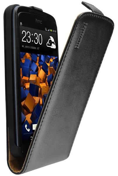 mumbi Flip Case Ledertasche schwarz für HTC Desire 500