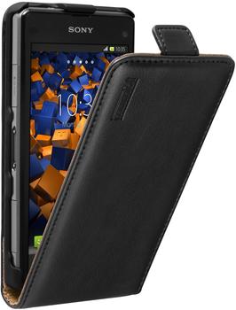 mumbi Flip Case Ledertasche schwarz für Sony Xperia Z1 Compact