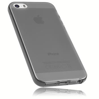 mumbi TPU Hülle transparent schwarz für Apple iPhone SE 5 5s