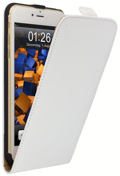 mumbi Flip Case Ledertasche weiß für Apple iPhone 6 Plus 6s Plus