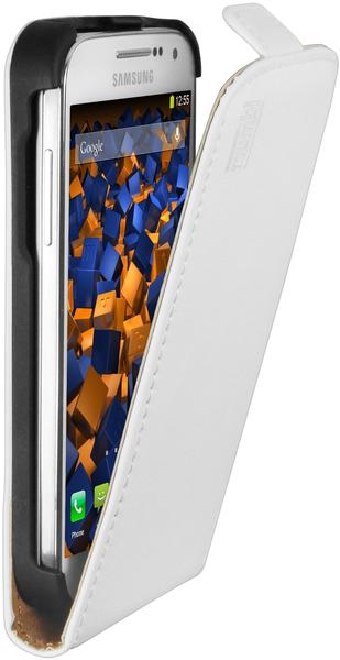 mumbi Flip Case Ledertasche weiß für Samsung Galaxy S4 Mini