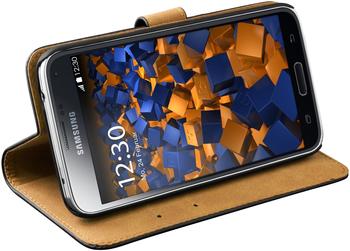 mumbi Bookstyle Ledertasche schwarz für Samsung Galaxy S5S5 Neo