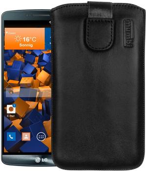 mumbi Leder Etui Tasche schwarz für LG G3