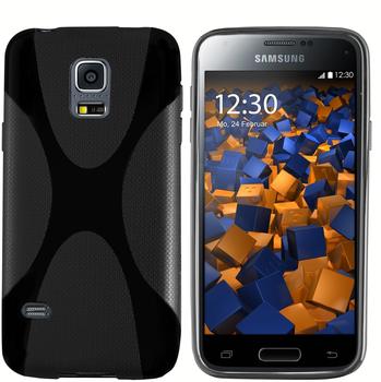 mumbi TPU Hülle X-Design schwarz für Samsung Galaxy S5 Mini