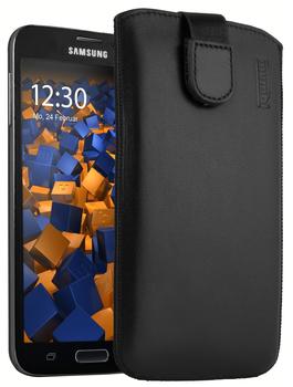 mumbi Leder Etui Tasche mit Ausziehlasche schwarz für Samsung Galaxy S5S5 Neo