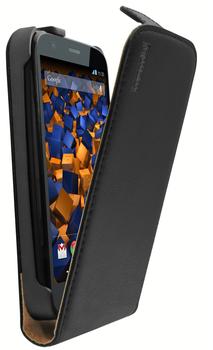 mumbi Flip Case Ledertasche schwarz für Motorola Moto G