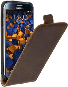mumbi Flip Case Ledertasche braun für Samsung Galaxy S6Galaxy S6 Duos