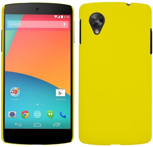 PhoneNatic Hardcase Google Nexus 5 gummiert gelb