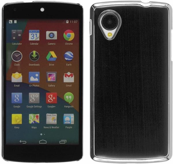 PhoneNatic Hardcase für Google Nexus 5 Metallic schwarz/silber