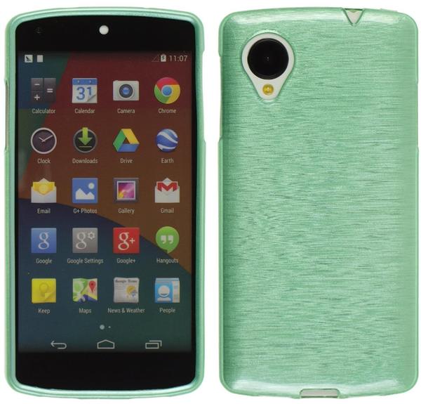 PhoneNatic Silikonhülle für Google Nexus 5 brushed grün