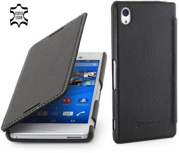 StilGut Leder Book Typ f&uuml;r Sony Xperia M4 Aqua schwarz
