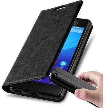 Cadorabo Flip Case für Sony Xperia M5 in NACHT SCHWARZ