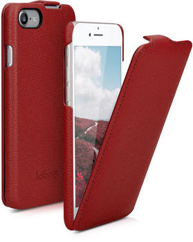kalibri Flip-Hülle Ultra Slim Tasche für Apple iPhone 7 / 8 - Leder Schutzhülle Case in Rot