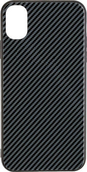 Peter Jäckel Glas Back Cover CARBON Design für Samsung Galaxy A41 Black