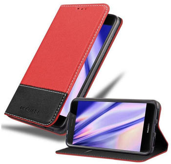 Cadorabo Handyhülle Huawei P8 LITE 2017 ROT SCHWARZ