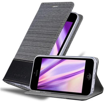 Cadorabo Hülle für Apple iPhone 5C in GRAU SCHWARZ