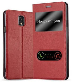 Cadorabo Hülle für Samsung Galaxy NOTE 3 in SAFRAN ROT